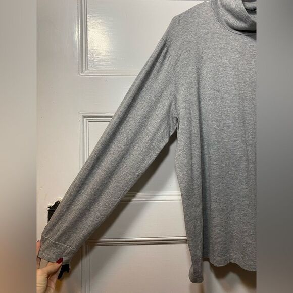 THEORY Men’s Air Cashmere Funnel Neck Long Sleeve Tee Gray Melange Sz XL - Picture 6 of 11